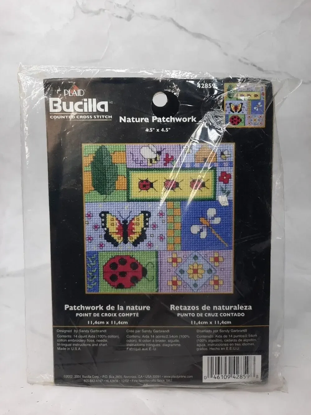 Bucilla Counted Cross Stitch Kit Nature Patchwork 42859 4.5x4.5 Insects